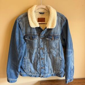 Abercrombie & Fitch Blue Denim Sherpa Lined Jacket Medium